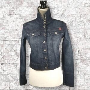 Vintage Foxy Jean Jacket Size S with Embroidered Back